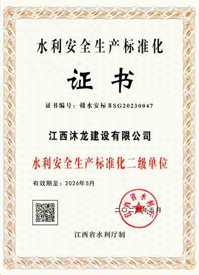 水利安全生产标准化二级单位证书